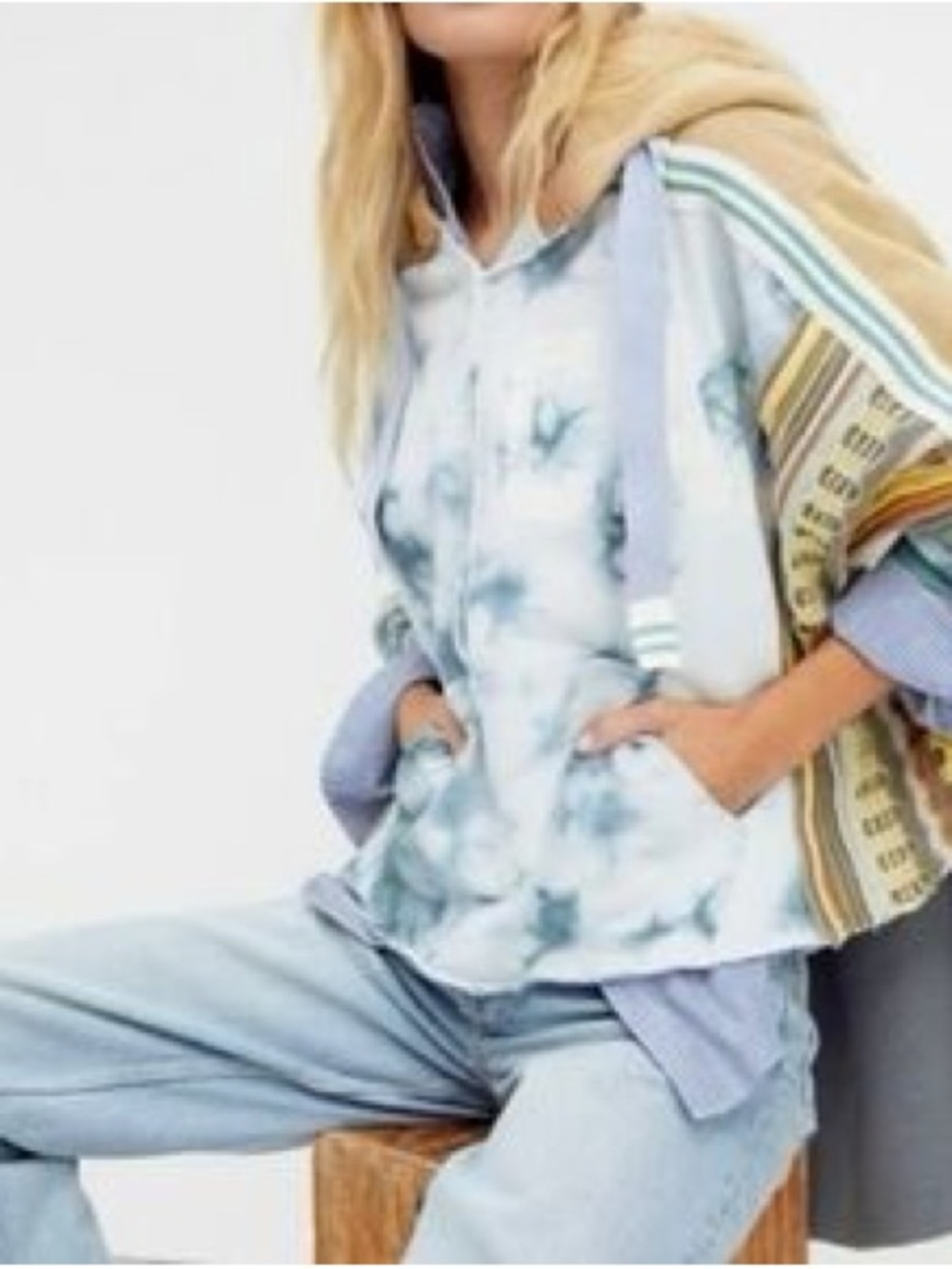 Rare Oversized FP Varsity Pullover tie dye